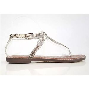 Sam Edelman‎ Womens Leather Snakeskin Strap Wrap Flat Sandals Tan Size 9.5